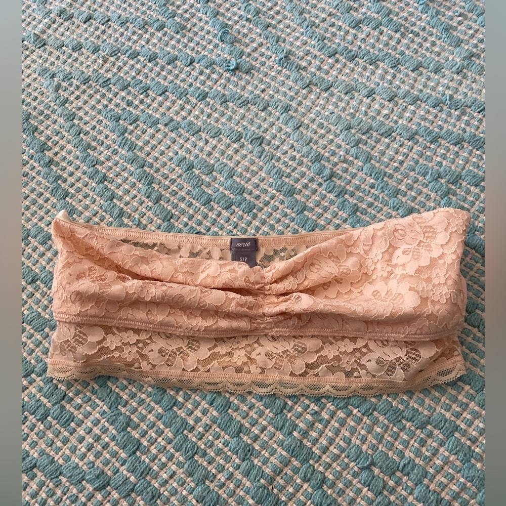 Aerie blush pink lace bandeau size s